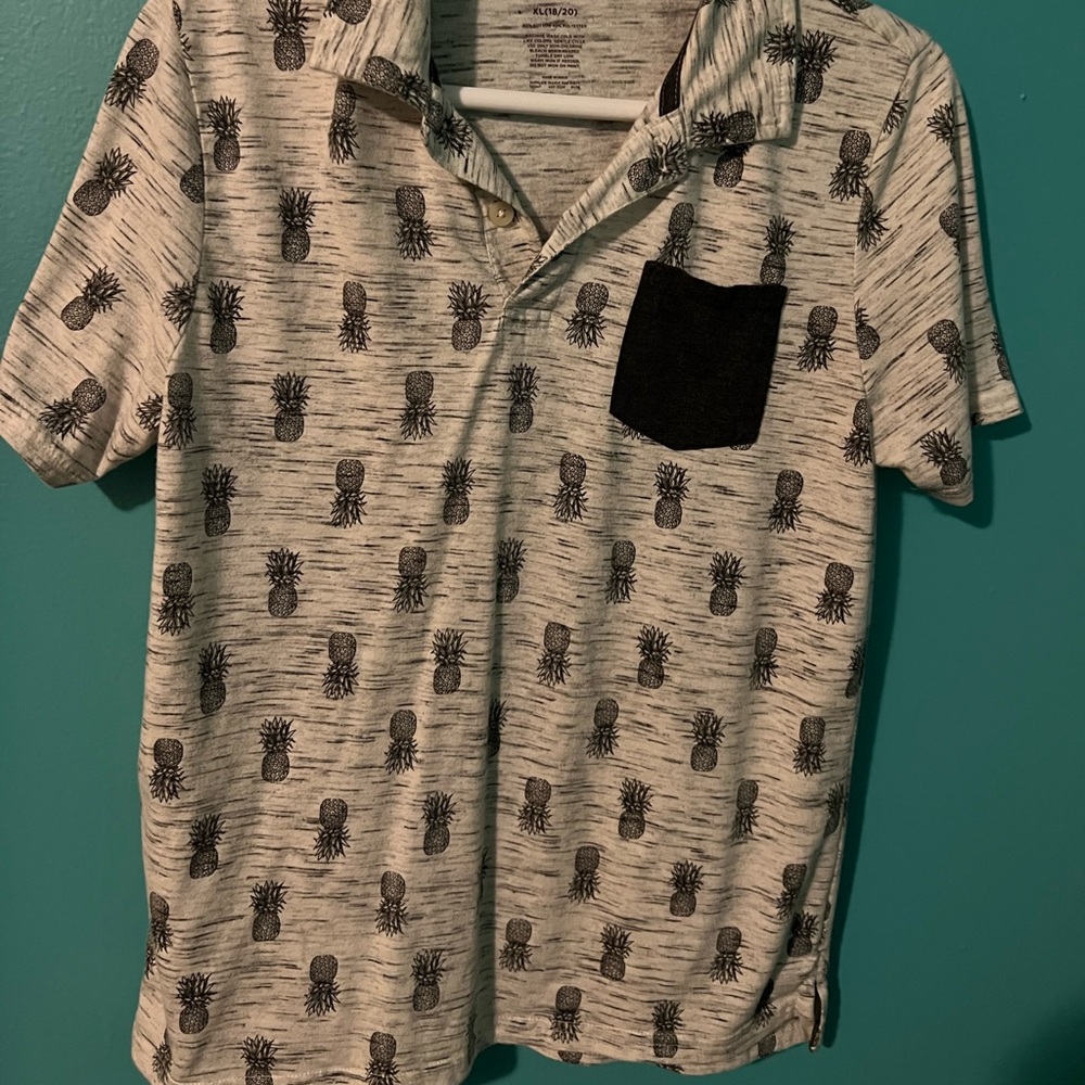 Boys pineapple collared shirt